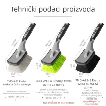 Četka za pranje automobila za čišćenje diskova i guma, plastična, brenda 7MO