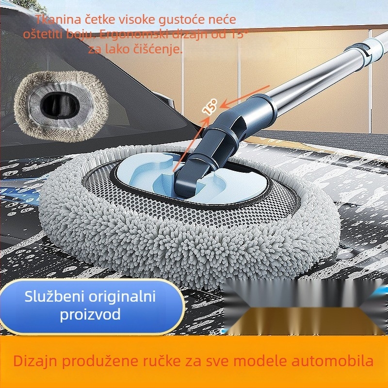 Meke dlačice, zakrivljena ručka i teleskopska mop za pranje autom koja ne oštećuje boju – alat za čišćenje automobila i uklanjanje prašine