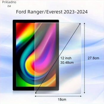 Kaljeno staklo zaštitnik zaslona navigacije za Ford Ranger/Everest — otporno na ogrebotine i habanje, otporno na visoke i niske temperature, sloj protiv otisaka prstiju
