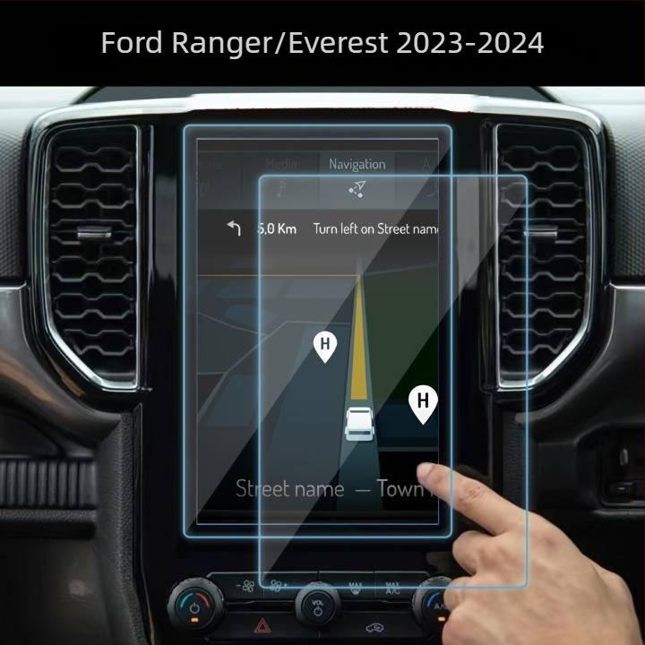 Kaljeno staklo zaštitnik zaslona navigacije za Ford Ranger/Everest — otporno na ogrebotine i habanje, otporno na visoke i niske temperature, sloj protiv otisaka prstiju