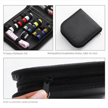 Prijenosni set za šivanje u kutiji, 10-dijelni set, prilagodljiv, minimalistički i lagani luksuzni stil