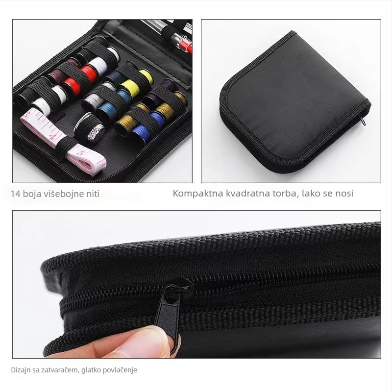 Prijenosni set za šivanje u kutiji, 10-dijelni set, prilagodljiv, minimalistički i lagani luksuzni stil