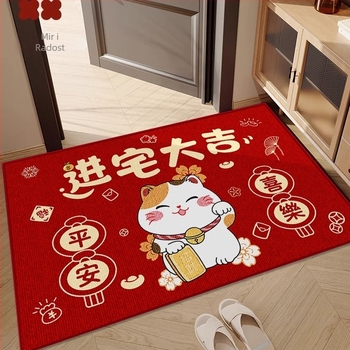 Poliesterska ulazna prostirka, kvadratnog oblika, tiskani uzorak s crtanim životinjama, ručno pranje