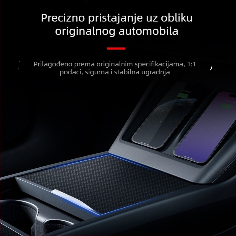 Unutarnja dekoracija automobila: Paneli središnje konzole od karbonskih vlakana za Tesla Model 3, set od tri komada, ljepilo za montažu
