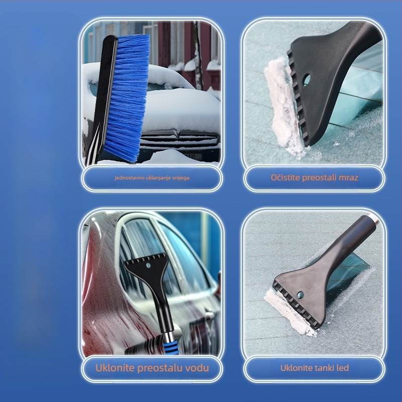 Auto alat za uklanjanje snijega i skraper s dugim držalom, plastični, marka Jiajing, višenamjenski skraper (Plastika • Jiajing • Skraper • Bez prilagođavanja)