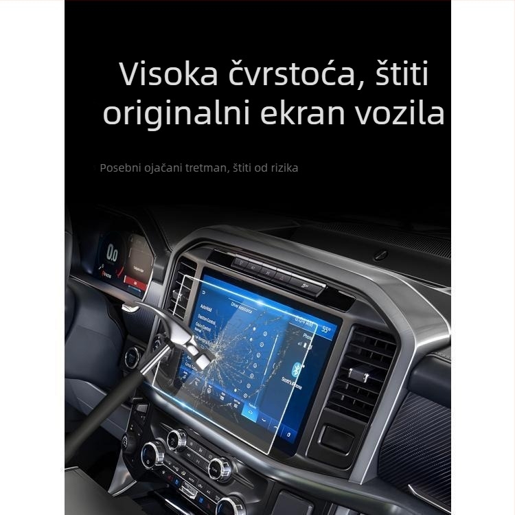 Kaljeno staklo zaštitna folija za zaslon središnje konzole za Ford F-150 Raptor navigaciju — Shadow Wave