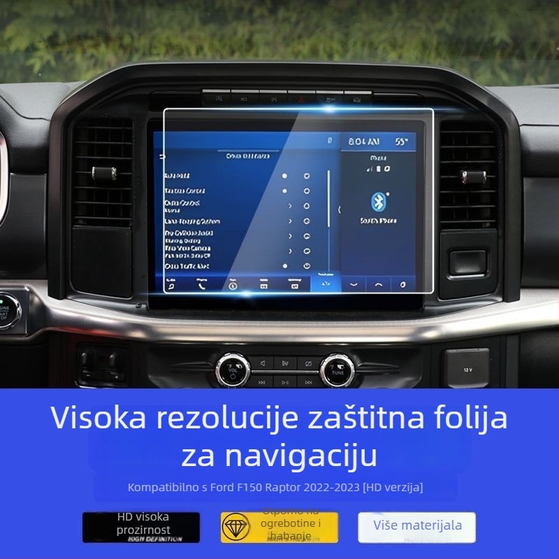 Kaljeno staklo zaštitna folija za zaslon središnje konzole za Ford F-150 Raptor navigaciju — Shadow Wave