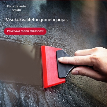 Skraper za automobilsku foliju s plastičnom ručkom i nagnutom plavom trakom (Materijal: plast; Vrsta: skraper; Model: plastična ručka s nagnutom plavom trakom)