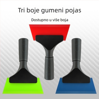 Skraper za automobilsku foliju s plastičnom ručkom i nagnutom plavom trakom (Materijal: plast; Vrsta: skraper; Model: plastična ručka s nagnutom plavom trakom)
