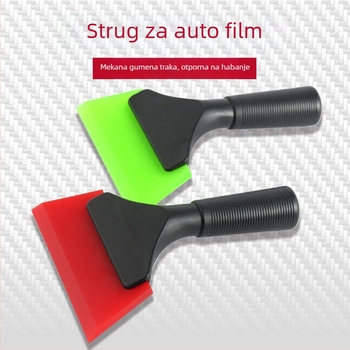 Skraper za automobilsku foliju s plastičnom ručkom i nagnutom plavom trakom (Materijal: plast; Vrsta: skraper; Model: plastična ručka s nagnutom plavom trakom)