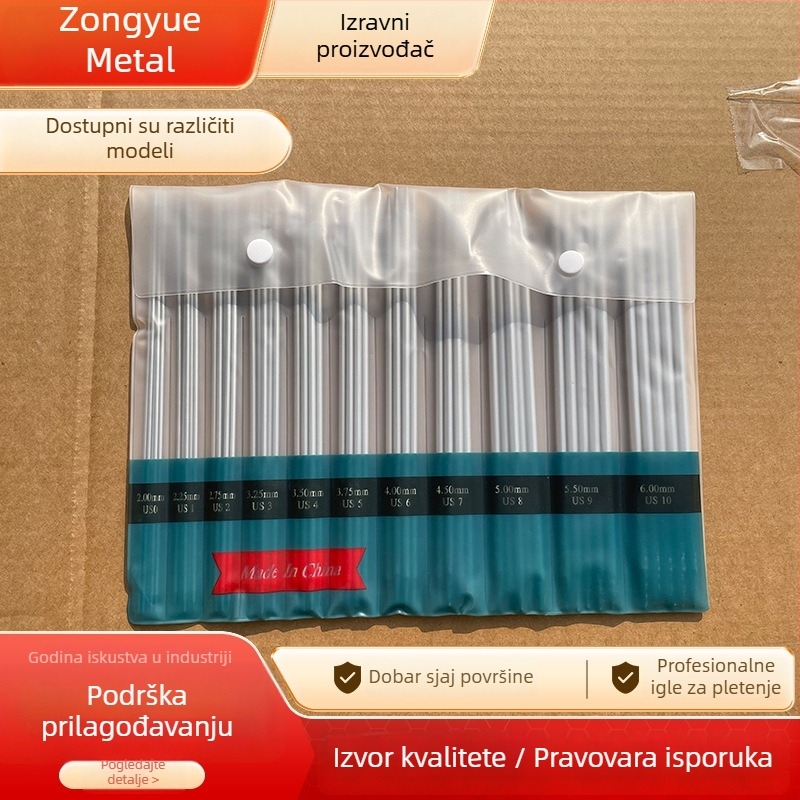 Set igala za pletenje od nehrđajućeg čelika, ravne igle za ručno pletenje, s mogućnošću prilagodbe