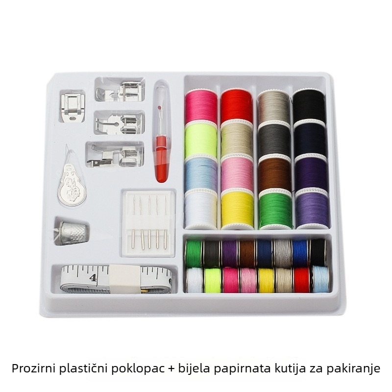 Kutija za šivanje s iglama i nitima, višebojne konce za bobine, donja nit, kućni DIY set za šivanje