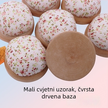 Šivački kutija — etnički stil križićno šivanje s drvenom bazom i jastučićem za igle (Podrijetlo: Guangdong; Brand: Three pieces; Stil: Etički)