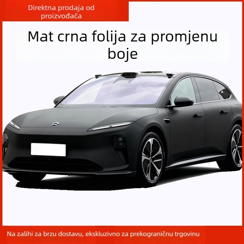 Film za promjenu boje za automobile, bicikle i motocikle — crna mat i sjajna završna obrada s teksturom karbonskih vlakana, vanjska obloga 3D/5D/6D