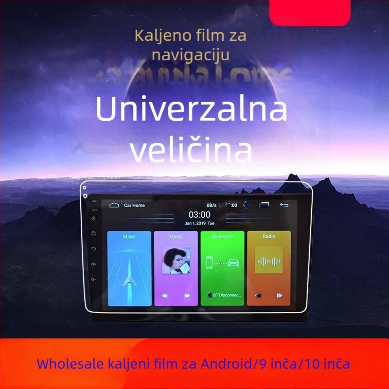 Zaštitno staklo za automobilni zaslon kaljenog stakla za Android navigacijski zaslon — jedinstveni oblik, otpornost na visoke/niske temperature, otpornost na ogrebotine i habanje, otporan na otiske prstiju