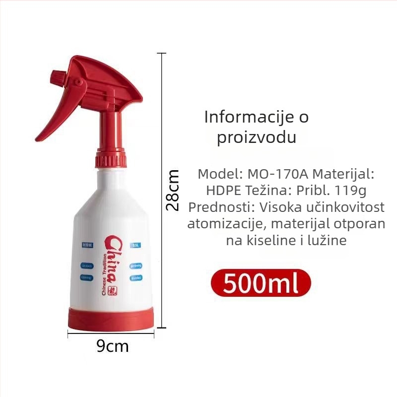 Spray boca otporna na kiseline i lužine za čišćenje unutrašnjosti automobila, zgusnuta boca za pranje