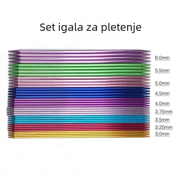 Aluminijske igle za pletenje s dvostrukim vrhom, set, PU pakiranje, prilagodba dostupna