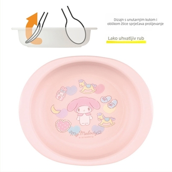 Skater dječja zdjela za hranjenje – plastična zdjela s karikaturnim dizajnom, otporna na padove, za djecu od 24 mjeseca