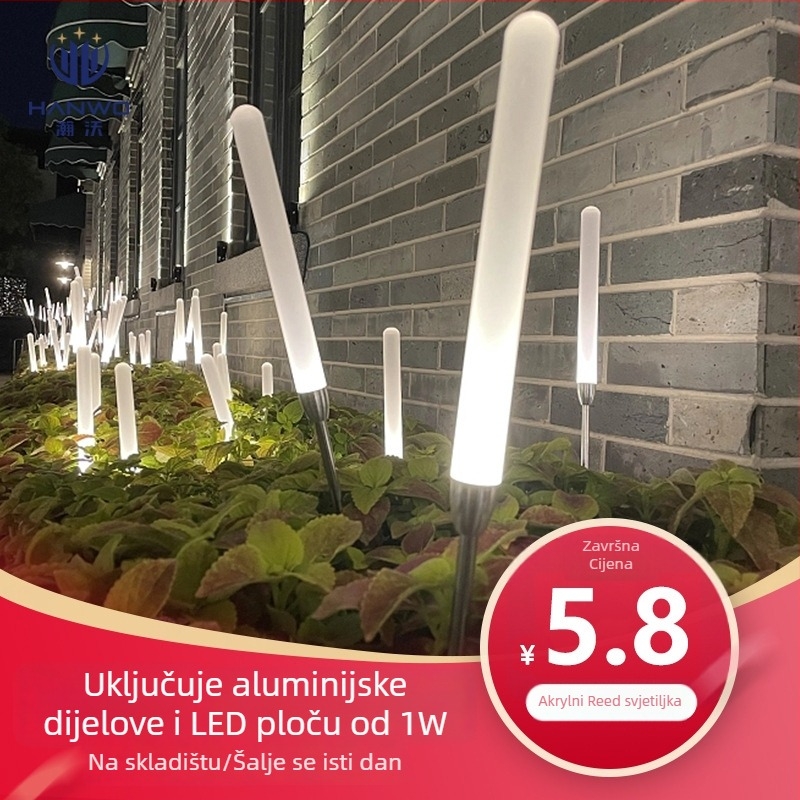 Vanjska LED rasvjeta za krajolik s akrilnom konstrukcijom i dizajnom inspiriranim biljem, IP65, 1W, radno vrijeme 6–12 sati