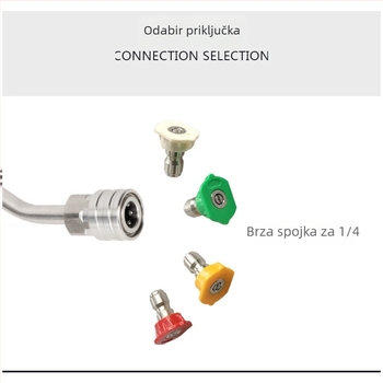 Pistol za visokotlačno pranje automobila s produženom šipkom i 90° koljenom, 1/4 brzi spoj
