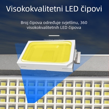Solarna LED svjetiljka s 360 LED, dvostruki senzor pokreta, vanjsko zidno osvjetljenje za krajolik i dvorište