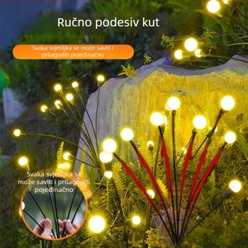 Vanjska LED solarna svjetiljka u obliku biljke, model XZ-017, nehrđajući čelik, IP65 vodootpornost, solarna energija, trajanje svjetla 12–16 sati (XZ-017; nehrđajući čelik; IP65; solarna energija; 12–16 sati)