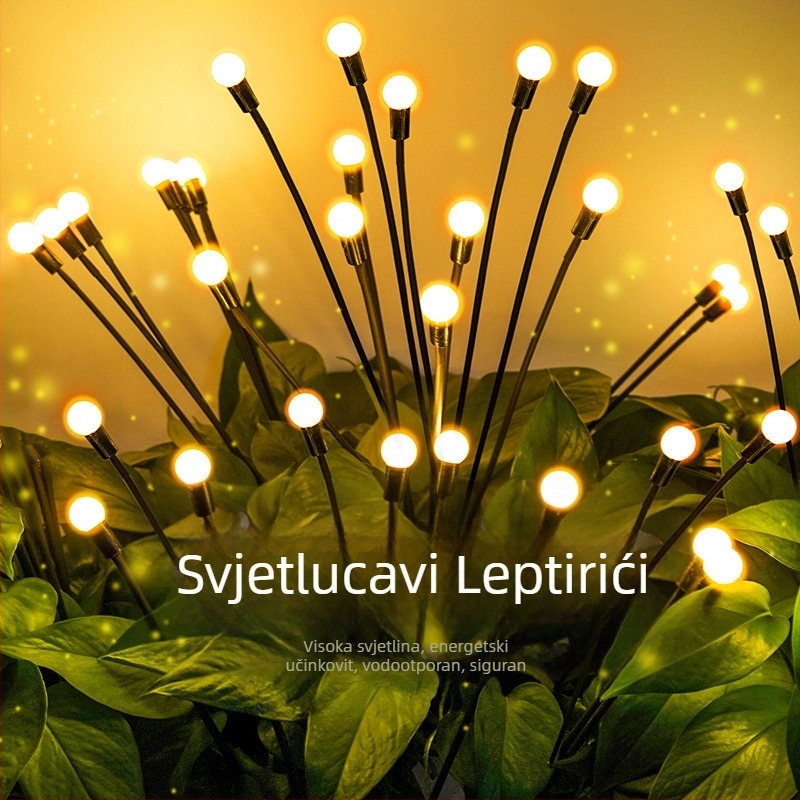 Vanjska LED solarna svjetiljka u obliku biljke, model XZ-017, nehrđajući čelik, IP65 vodootpornost, solarna energija, trajanje svjetla 12–16 sati (XZ-017; nehrđajući čelik; IP65; solarna energija; 12–16 sati)