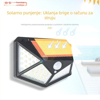 Solarna LED zidna svjetiljka s senzorom pokreta, IP65, 15W