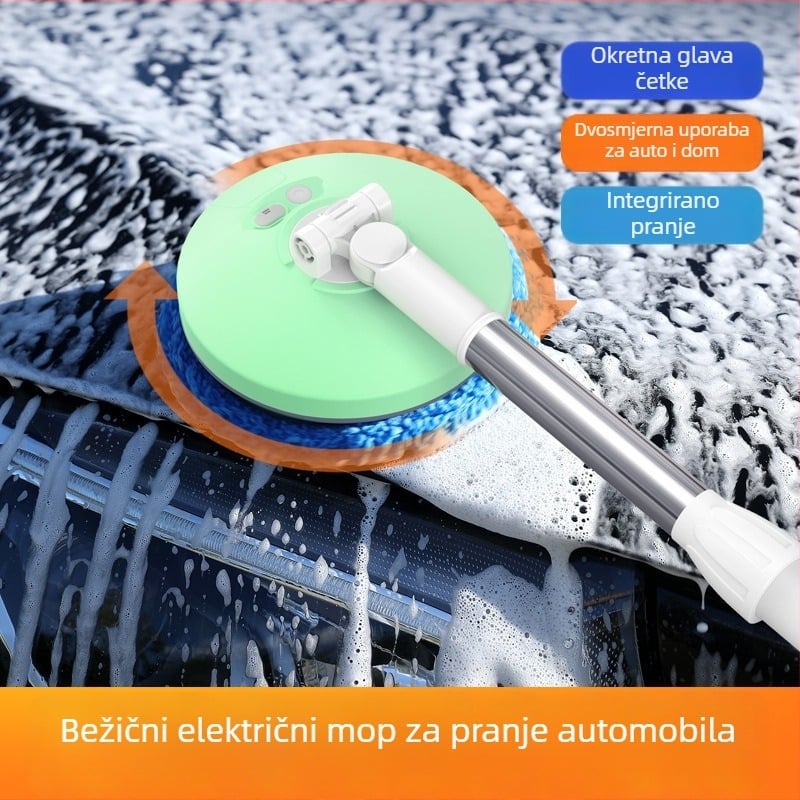 Krpa za pranje automobila, bežični električni, automatsko rotirajući, produživač, mekana vlakna, nehrđajući čelik