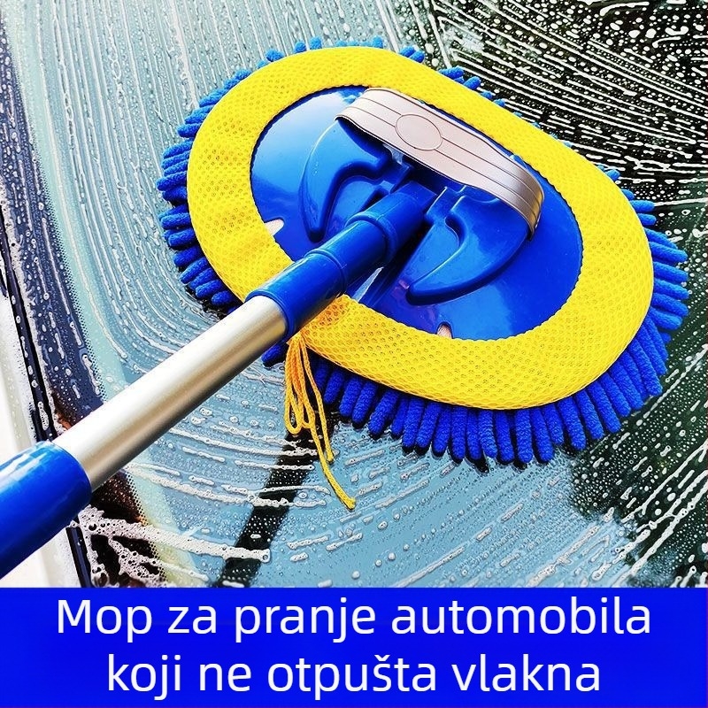 Teleskopska četka za pranje automobila s mekanim vlaknima, ne grebe lak, višenamjenski alat za čišćenje.