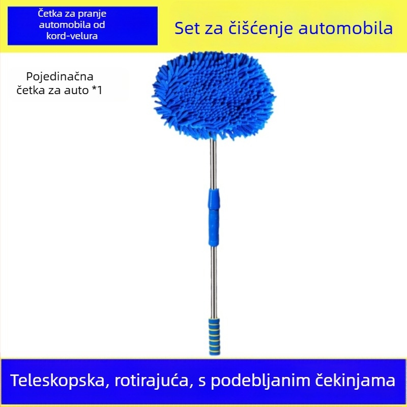 Teleskopska četka za pranje automobila s mekanim vlaknima, ne grebe lak, višenamjenski alat za čišćenje.