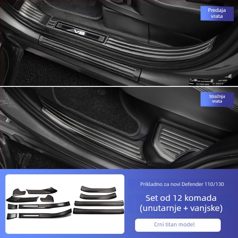 O'dell Nehrđajući čelik pragovi i pedale za Land Rover Defender 2020–2026, prilagodljivo