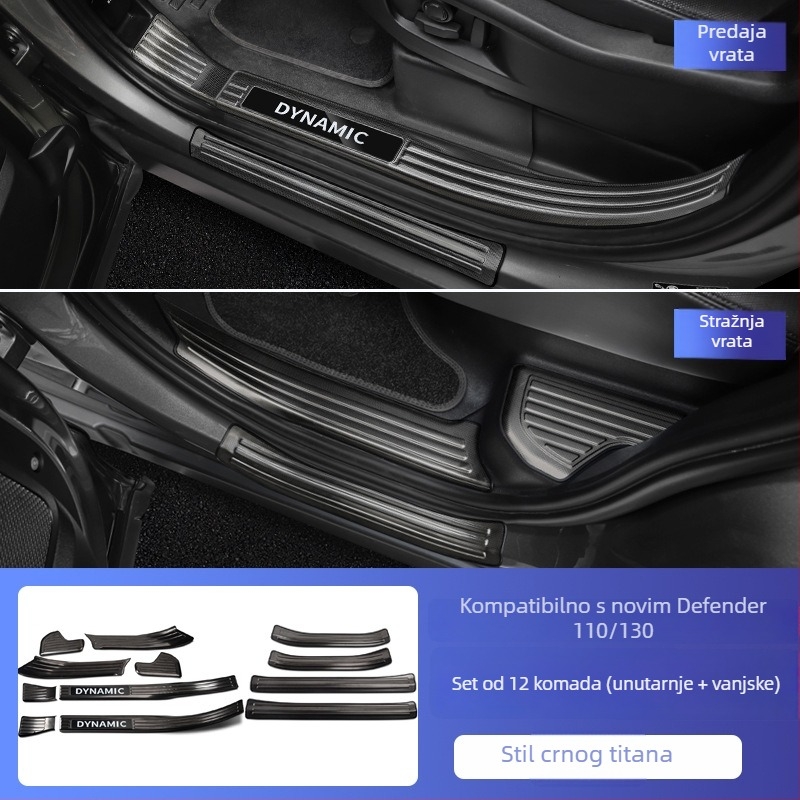 O'dell Nehrđajući čelik pragovi i pedale za Land Rover Defender 2020–2026, prilagodljivo