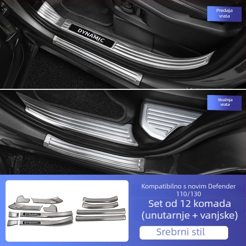 O'dell Nehrđajući čelik pragovi i pedale za Land Rover Defender 2020–2026, prilagodljivo