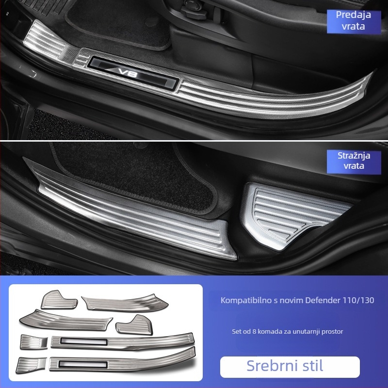 O'dell Nehrđajući čelik pragovi i pedale za Land Rover Defender 2020–2026, prilagodljivo