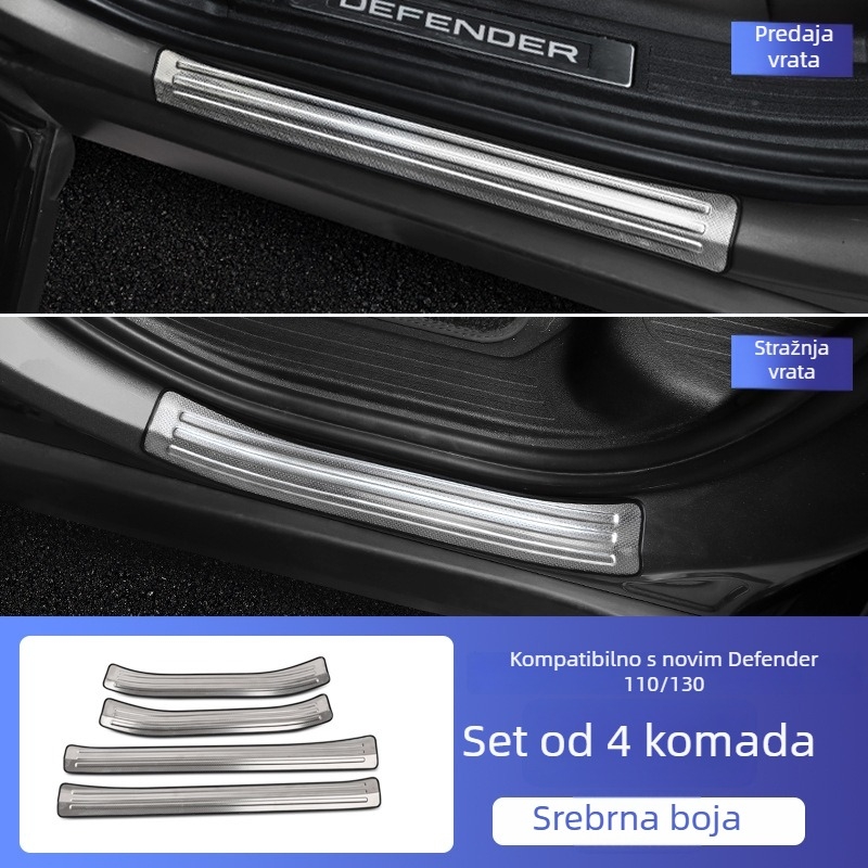 O'dell Nehrđajući čelik pragovi i pedale za Land Rover Defender 2020–2026, prilagodljivo