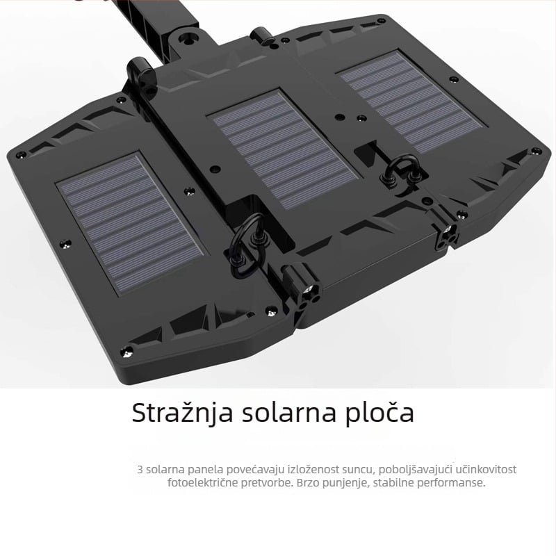 Sklopiva solarna ulična lampa 3-u-1 za vanjsku rasvjetu, s senzorom svjetla, senzorom pokreta i daljinskim upravljačem, IP65 vodootporna LED lampica