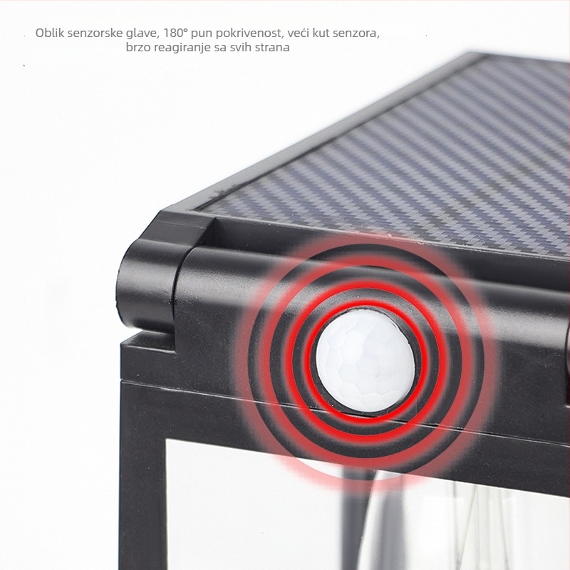 Solarna vanjska zidna svjetiljka sa senzorom pokreta, Hl7005a, 5V, plastično kućište, rad 6–12 sati