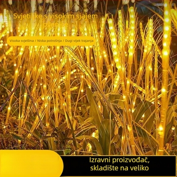 Solarna lampa za travnjak s 7 glavama pšenice, ugrađena u tlo, IP65, 12V, guma, 36 sati osvjetljenja