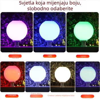 Okrugla solarna lampa za stup – vanjska vodootporna LED lanterna za dvorište, vrata i zid