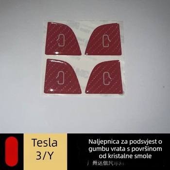 Tesla Model Y/3 naljepnica za gumb vrata – ljepilo, otporna na ogrebotine i habanje, Xinsheng