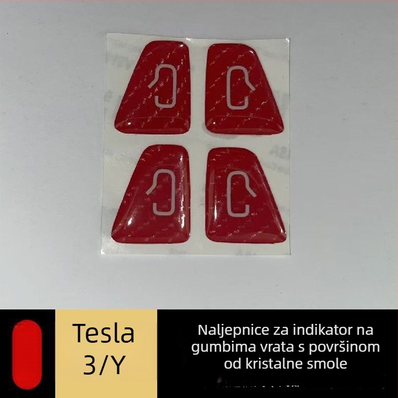 Tesla Model Y/3 naljepnica za gumb vrata – ljepilo, otporna na ogrebotine i habanje, Xinsheng