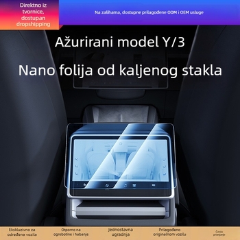 Prozirni zaštitni kaljeno staklo za zaslon Tesle Model 3 i Model Y (šest sjedala) – ultra proziran