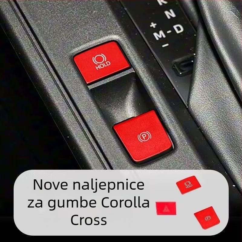 Skup naljepnica za unutrašnjost za 26 Toyota modela, uključujući Corolla i RAV4 — gumbi središnje konzole, mjenjača i ručne kočnice