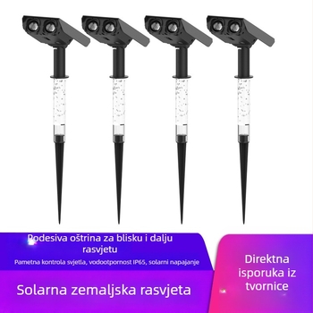 Solarna vanjska svjetiljka za travnjak IP65, ABS+PC kućište, 1.4W izvor svjetla, 6–12 sati rada