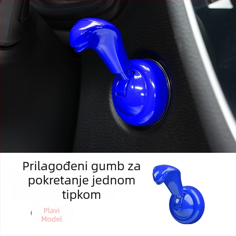 So mini dekorativna samoljepljiva naljepnica za gumb za pokretanje s jednim gumbom, zaštitni poklopac paljenja, cinkovo-legura, model 20001