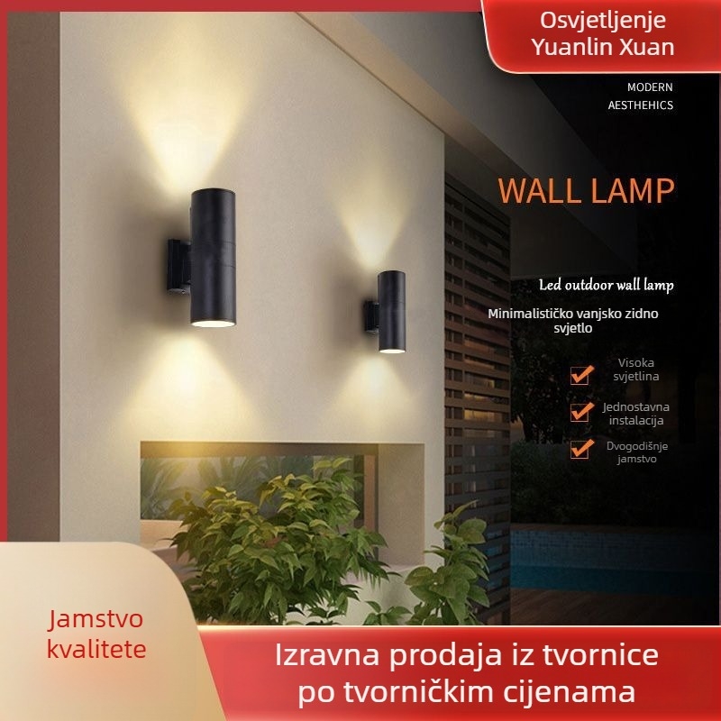 Vanjska vodootporna dvostruka LED zidna svjetiljka — 24V DC, Cree LED, IP65, 50.000h, daljinsko upravljanje