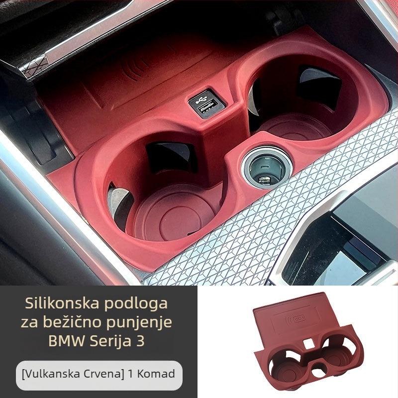 Silikonski držač za čašu u automobilu za BMW Serije 3 i Serije 5 s bežičnim punjenjem i protukliznom površinom (modeli 530Li, 325Li, 330Li)