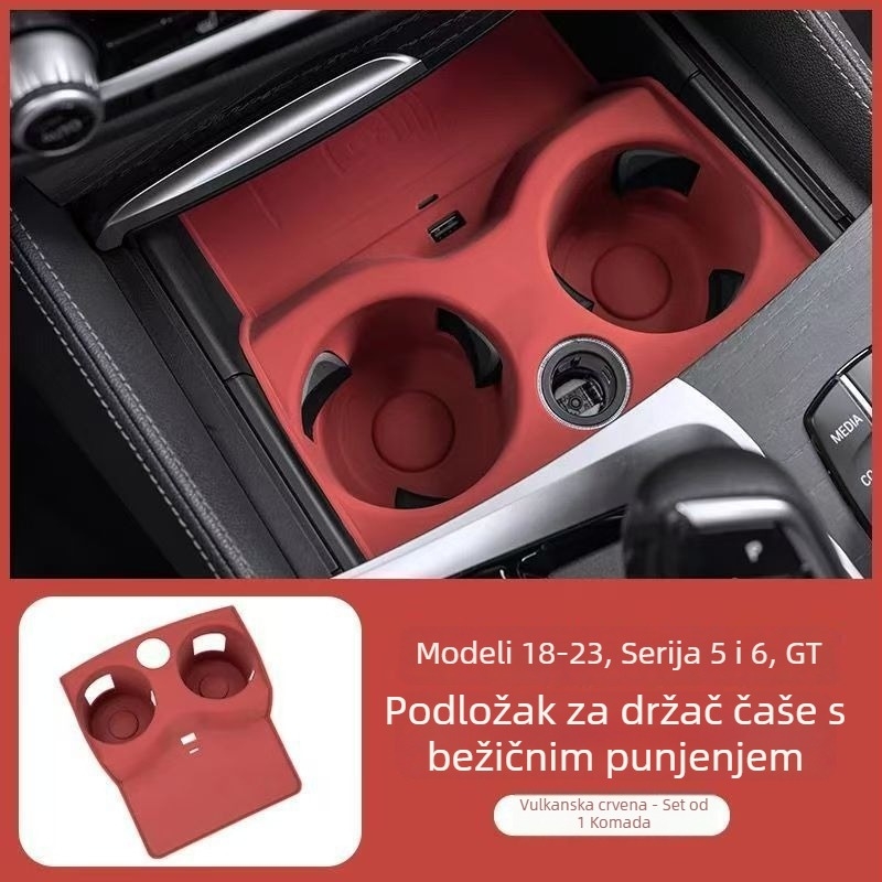 Silikonski držač za čašu u automobilu za BMW Serije 3 i Serije 5 s bežičnim punjenjem i protukliznom površinom (modeli 530Li, 325Li, 330Li)