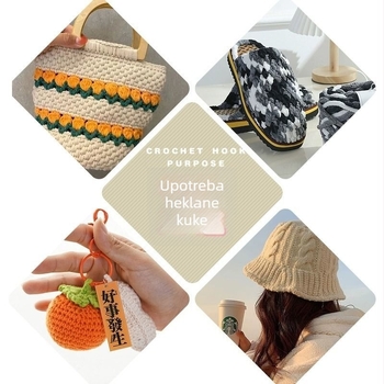 Set kukičanja s mekanim držalom za pletenje torbi, džempera i šalova, debele kukice, DIY set, protuklizne kukice